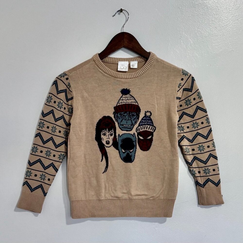 Disney Marvel Tan Christmas Sweater